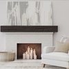 Ekena Millwork Riverwood Faux Wood Fireplace Mantel, Burnished Walnut, 6"H x 8"D x 84"W MANURW06X08X84BW